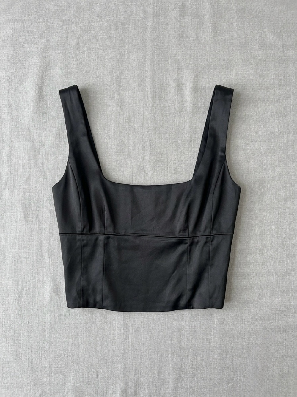 Aritzia Wilfred Shine Satin Bustier Black